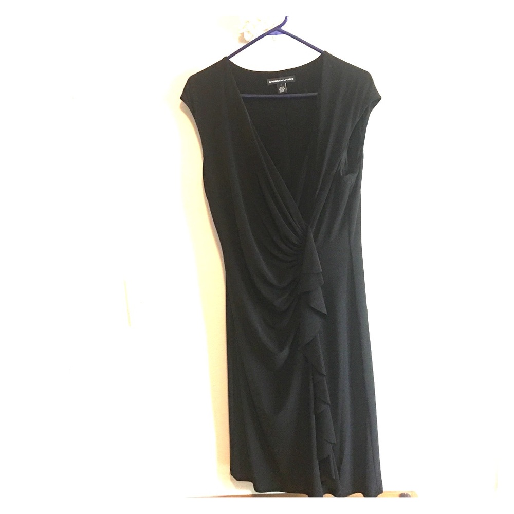 Plunging V-neck little black dress